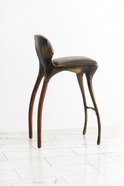 Alex Roskin Alex Roskin High Chair Counter Stool in Aluminum with Bronze Finish