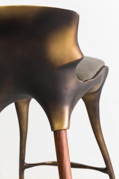 Alex Roskin Alex Roskin High Chair Counter Stool in Aluminum with Bronze Finish