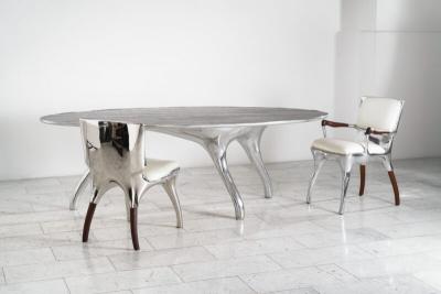Alex Roskin Alex Roskin Trois Jambes Table with Bezel Top USA 2024