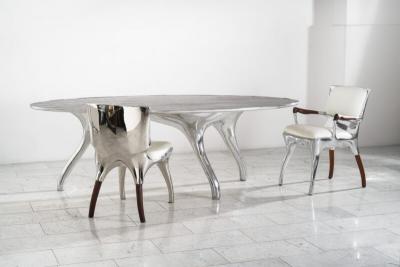 Alex Roskin Alex Roskin Trois Jambes Table with Bezel Top USA 2024