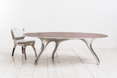 Alex Roskin Trois Jambes Table with Bezel Top