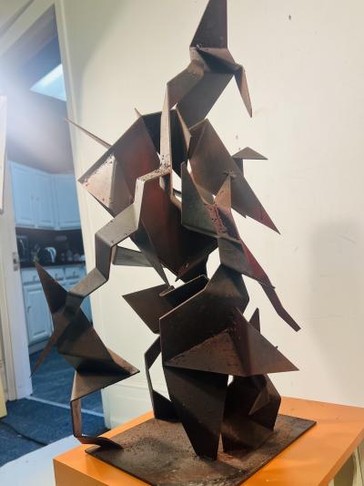 Alexander Calder MID CENTURY BRUTALIST RED ORANGE ABSTRACT METAL SCULPTURE