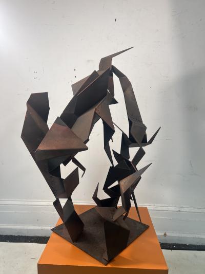Alexander Calder MID CENTURY BRUTALIST RED ORANGE ABSTRACT METAL SCULPTURE