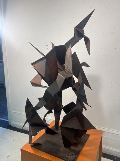 Alexander Calder MID CENTURY BRUTALIST RED ORANGE ABSTRACT METAL SCULPTURE