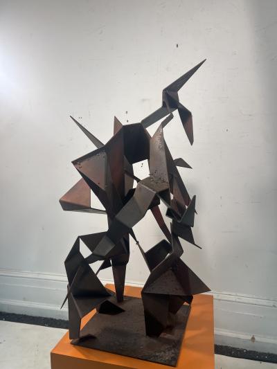 Alexander Calder MID CENTURY BRUTALIST RED ORANGE ABSTRACT METAL SCULPTURE