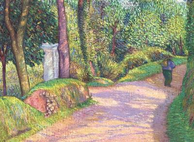 Alexander L Warshawsky Figure on Country Road Brittany 