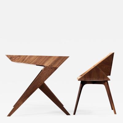 Alexandre Caldas Locust Wood Desk with Nest Chair Alexandre Caldas