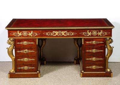 Alexandre Chevrie Museum French Ormolu Mounted Mahogany Royal Executive Desk