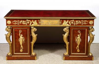Alexandre Chevrie Museum French Ormolu Mounted Mahogany Royal Executive Desk