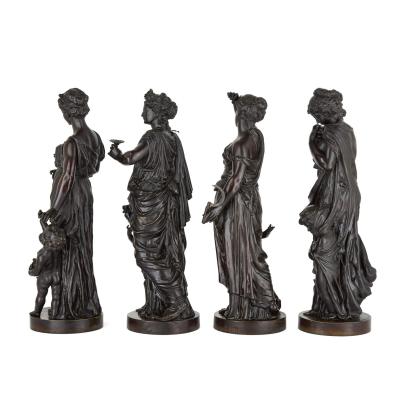 Alexandre Etienne Stella Four Neoclassical Bronze Figures of the Seasons by tienne A Stella