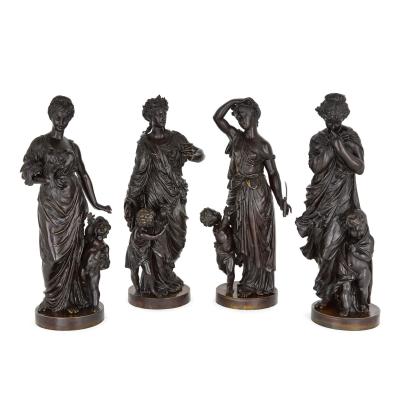 Alexandre Etienne Stella Four Neoclassical Bronze Figures of the Seasons by tienne A Stella