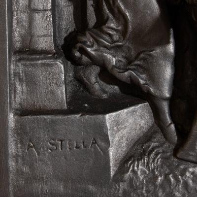 Alexandre Etienne Stella Pair of 19th century bronzed electrotype plaques