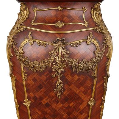 Alexandre Hugnet A pair of gilt bronze parquetry and marble pedestal by Alexandre Hugnet Paris