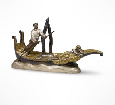 Alexandre Kelety Le Gondolier Venise Sculpture by Alexandre Kelety