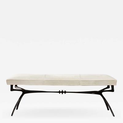 Alexandre Log Wide Version Atlante Sculptural Bronze Bench by Alexandre Log 