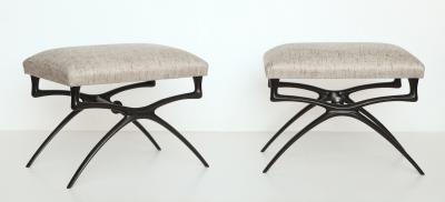 Alexandre Loge Pair of Sculptural Atlante Benches By Alexandre Log 