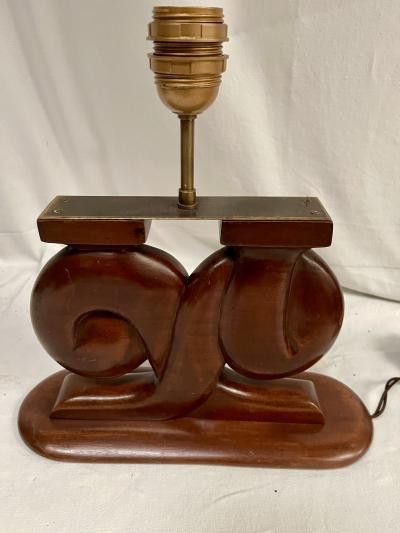 Alexandre Noll 1950s Pair of Sculptural mahogany table lamps in the style of Alexandre Noll
