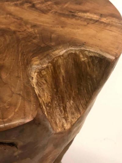 Alexandre Noll Pair of Brutalist Hand Carved Stools or Side Tables Style of Alexandre Noll