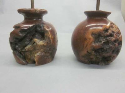 Alexandre Noll Pair of French Modern Craftsman Table Lamps in the Style Alexandre Noll