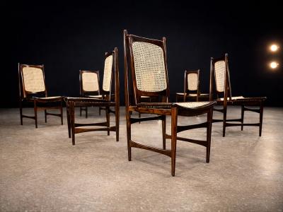 Alexandre Rapoport Set of Ten Brazilian Mid Century Dining Chairs by Alexandre Rapoport 1960s