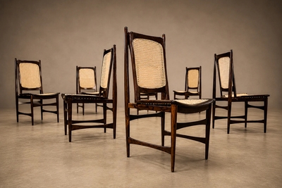 Alexandre Rapoport Set of Ten Brazilian Mid Century Dining Chairs by Alexandre Rapoport