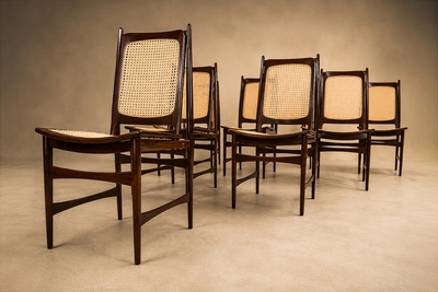 Alexandre Rapoport Set of Ten Brazilian Mid Century Dining Chairs by Alexandre Rapoport