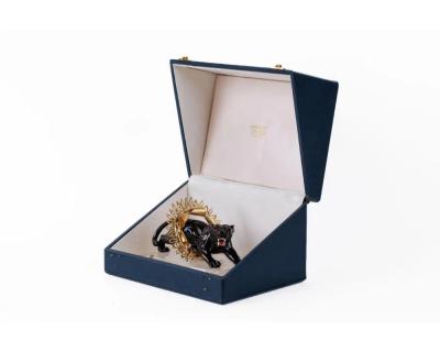 Alexandre Reza Alexandre Reza Rare Obsidian Silver Gilt and Rock Crystal Circus Panther