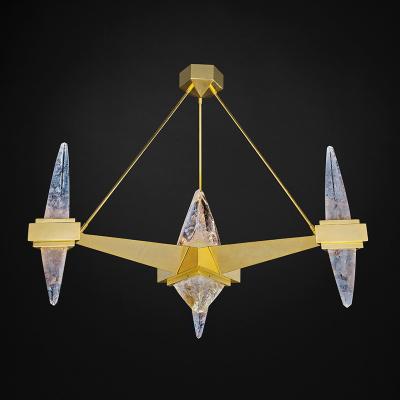 Alexandre Vossion FUJI ULTIMATE 24 K Gold plated and rock crystal chandelier