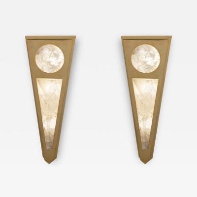 Alexandre Vossion MOON I GOLD EDITION Pair of Rock Cristal wall lights