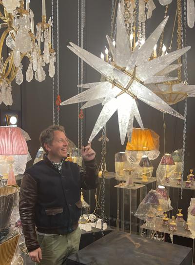 Alexandre Vossion ULTIMATE STAR Rock crystal and gold plated bronze chandelier