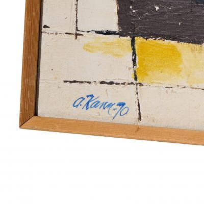 Alf Kahn Mid Century Signed 1970 Swedish Oil On Canvas Painting