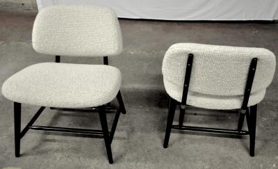 Alf Svensson Alf Svensson Pair of Side Chairs Newly Covered in Maharam Boucle Cloth