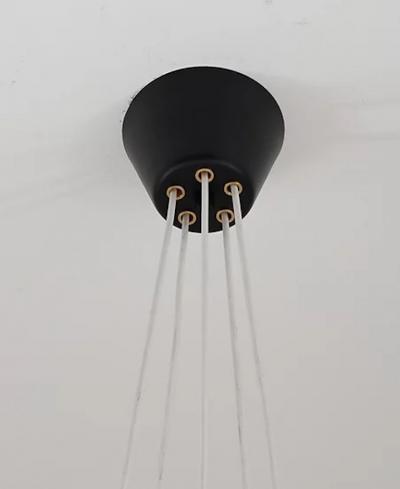 Alf Svensson Copy of Swedish Midcentury Chandelier in Brass and Metal by Alf Svensson