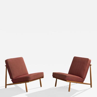 Alf Svensson Lounge Chairs with Beech and Fabric Sweden 1960s