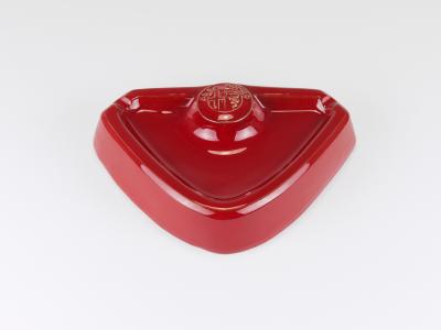 Alfa Romeo Red Ceramic Ashtray Relief Logo CNF Nicola Fasano Italy 1970s