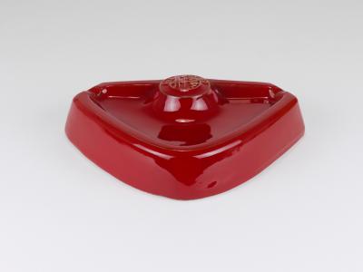 Alfa Romeo Red Ceramic Ashtray Relief Logo CNF Nicola Fasano Italy 1970s