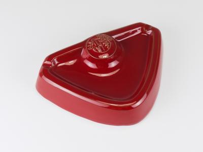 Alfa Romeo Red Ceramic Ashtray Relief Logo CNF Nicola Fasano Italy 1970s