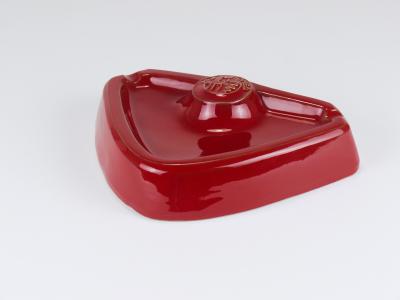 Alfa Romeo Red Ceramic Ashtray Relief Logo CNF Nicola Fasano Italy 1970s