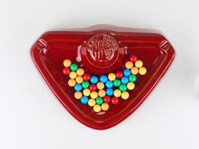 Alfa Romeo Red Ceramic Ashtray Relief Logo CNF Nicola Fasano Italy 1970s