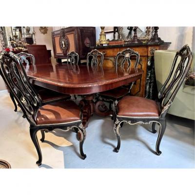 Alfonso Marina 18th C Style Alfonso Marina Ebonized Giltwood Dining Chair