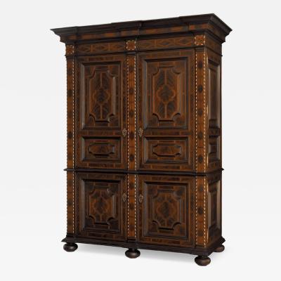 Alfonso Marina 18th C Style Ebanista Brussels II Ebony Inlaid Armoire Linen Press