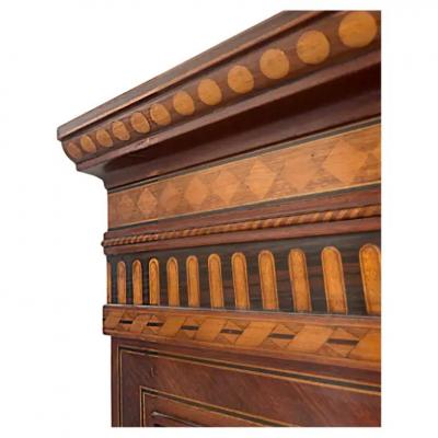 Alfonso Marina Alfonso Marina Fine Monumental Italianate Style Armoire Marquetry Inlay