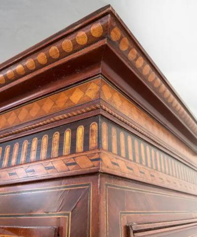 Alfonso Marina Alfonso Marina Fine Monumental Italianate Style Armoire Marquetry Inlay