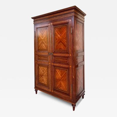 Alfonso Marina Alfonso Marina Fine Monumental Italianate Style Armoire Marquetry Inlay