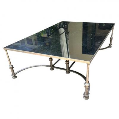Alfonso Marina Huge Ebanista Guerlain White Gold Gilded Wrought Iron Cocktail Table