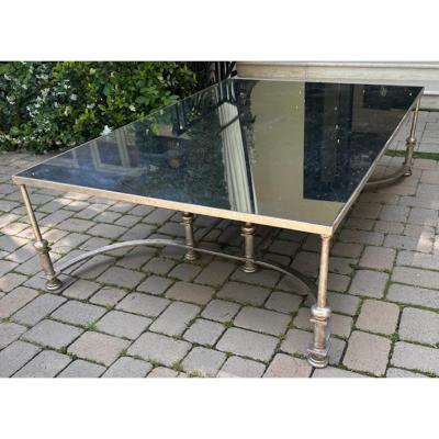 Alfonso Marina Huge Ebanista Guerlain White Gold Gilded Wrought Iron Cocktail Table