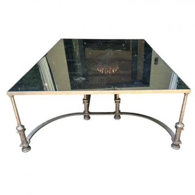 Alfonso Marina Huge Ebanista Guerlain White Gold Gilded Wrought Iron Cocktail Table