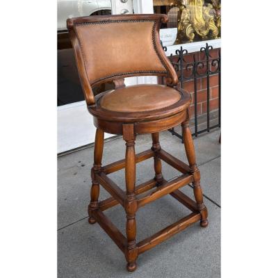 Alfonso Marina Pair of Alfonso Marina Ebanista Spanish Colonial Counter or Bar Stools