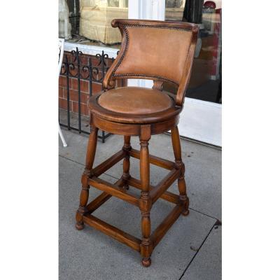 Alfonso Marina Pair of Alfonso Marina Ebanista Spanish Colonial Counter or Bar Stools