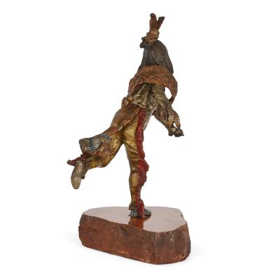 Alfonzo Titze Pair of patinated bronze Native American figures after Kauba